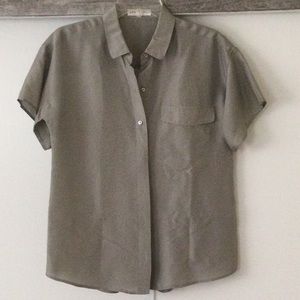 Everlane Gray Silk top M